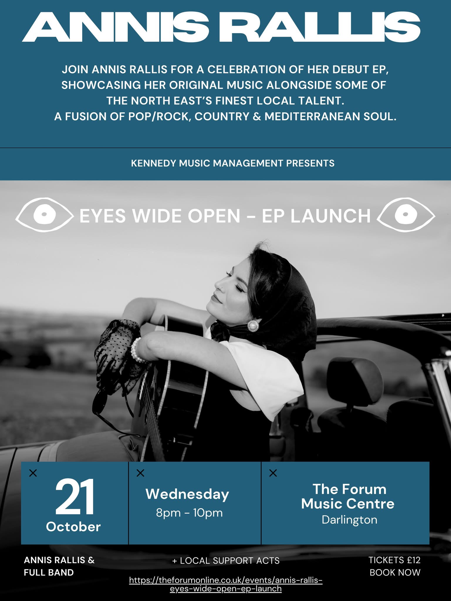 Annis Rallis Eyes Wide Open EP Launch at The Forum Music Centre Darlington