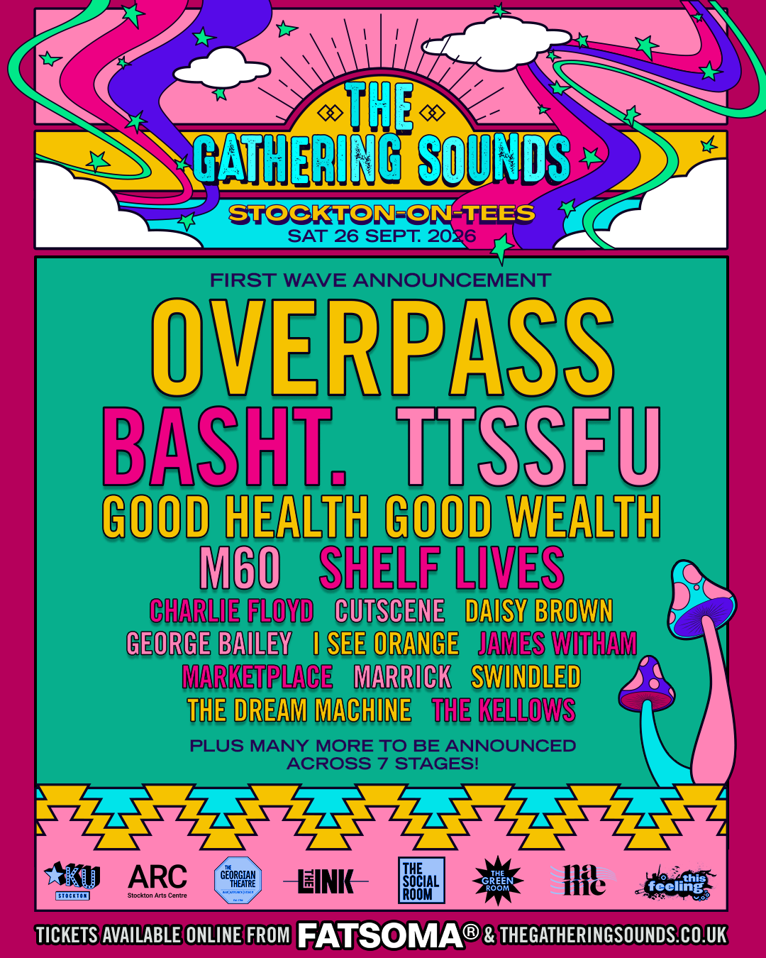 The Gathering Sounds 2026 Stockton-on-Tees festival lineup artwork