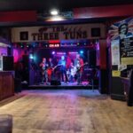 Live music stage inside The Three Tuns in Gateshead