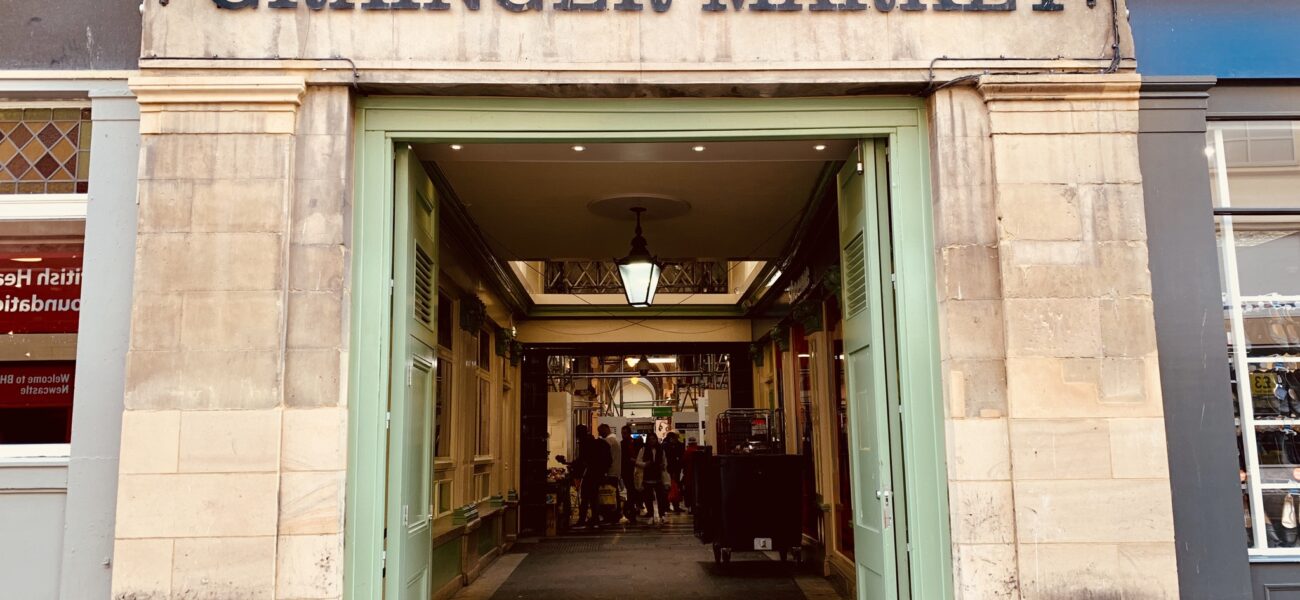 North entrance of Grainger Market in Newcastle upon Tyne