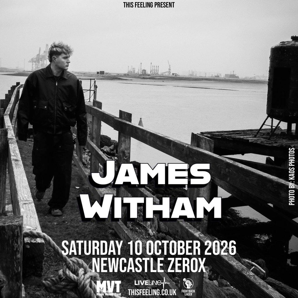 Official event artwork for James Witham at Zerox Newcastle on 10 October 2026