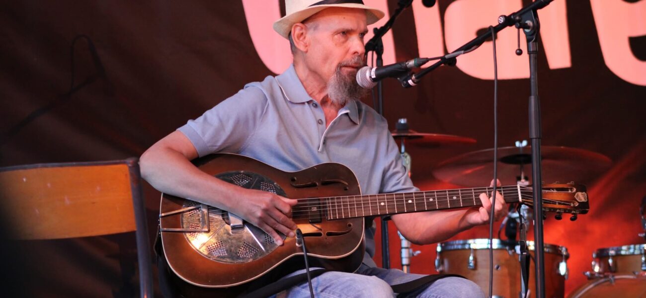 Mark Harrison performing ahead of Blues in the Bar at The Georgian Theatre, Stockton, on 20 September 2026
