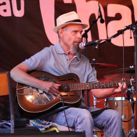 Mark Harrison performing ahead of Blues in the Bar at The Georgian Theatre, Stockton, on 20 September 2026